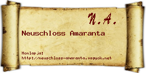 Neuschloss Amaranta névjegykártya